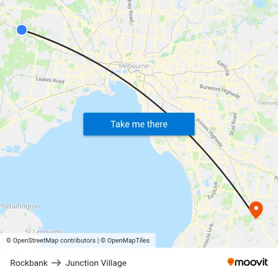 Rockbank to Junction Village map