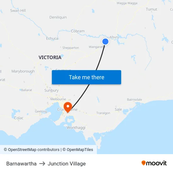 Barnawartha to Junction Village map