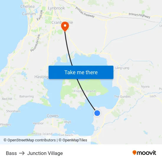 Bass to Junction Village map