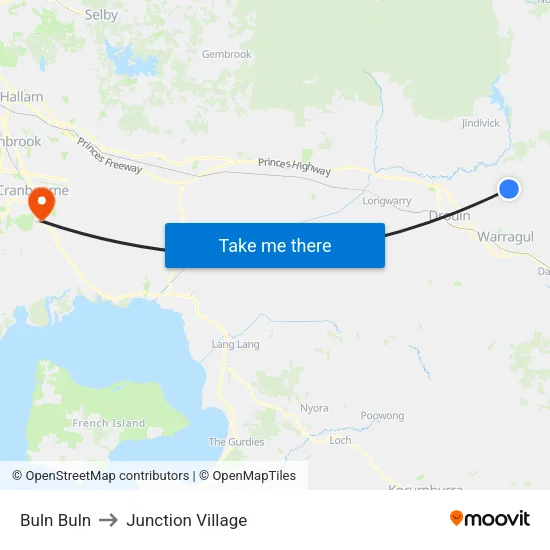 Buln Buln to Junction Village map