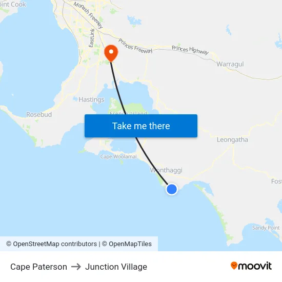 Cape Paterson to Junction Village map