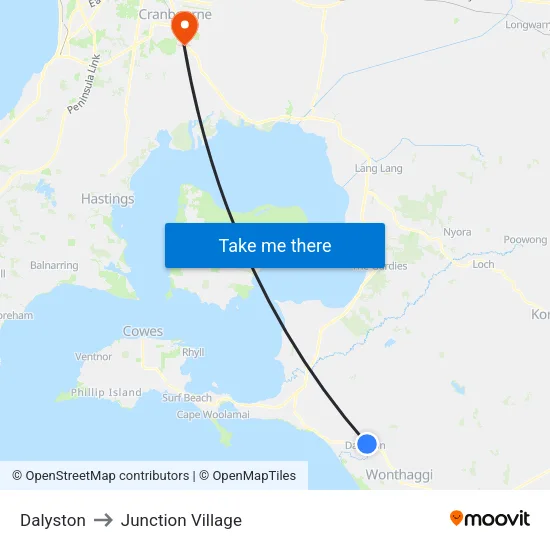 Dalyston to Junction Village map