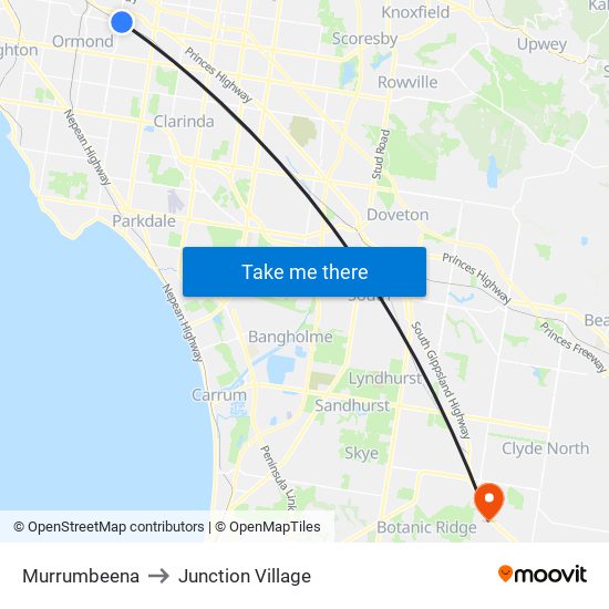 Murrumbeena to Junction Village map