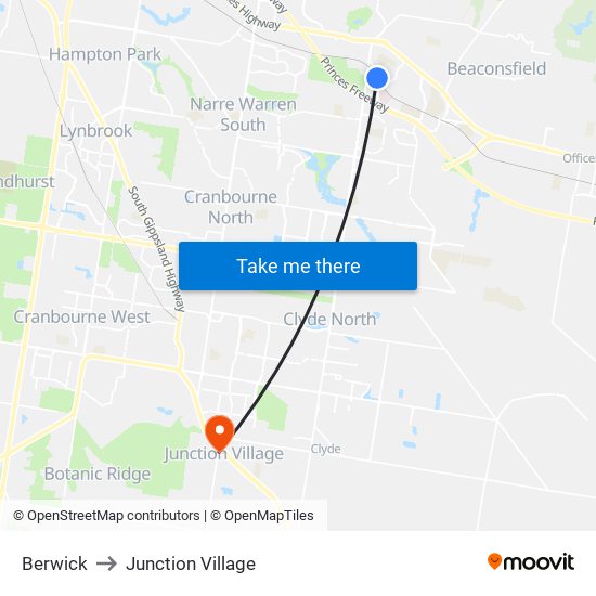 Berwick to Junction Village map