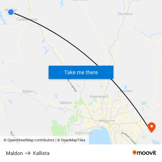 Maldon to Kallista map