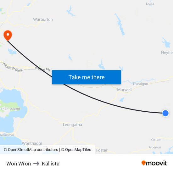 Won Wron to Kallista map