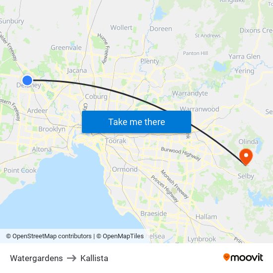 Watergardens to Kallista map