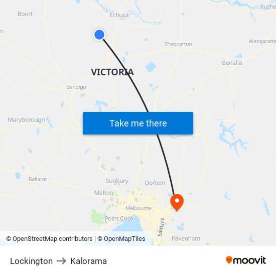 Lockington to Kalorama map