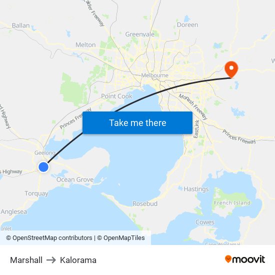 Marshall to Kalorama map