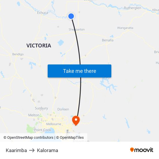 Kaarimba to Kalorama map