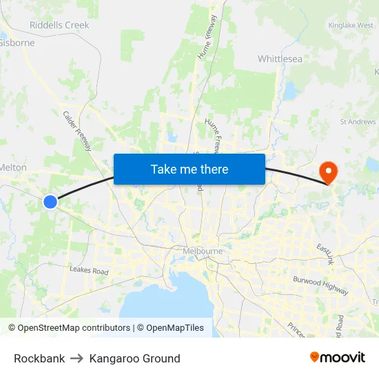 Rockbank to Kangaroo Ground map