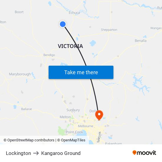 Lockington to Kangaroo Ground map