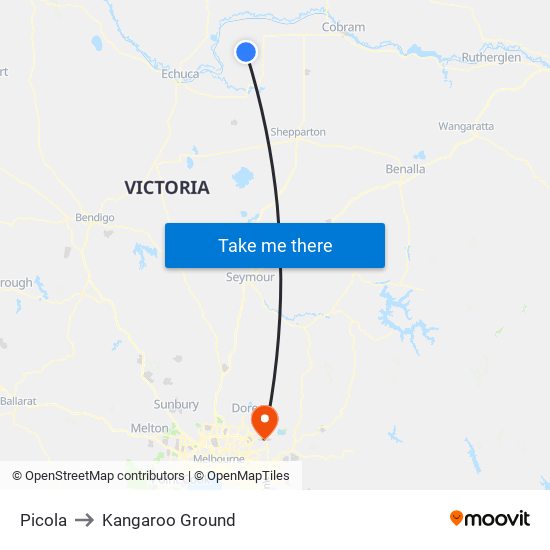 Picola to Kangaroo Ground map