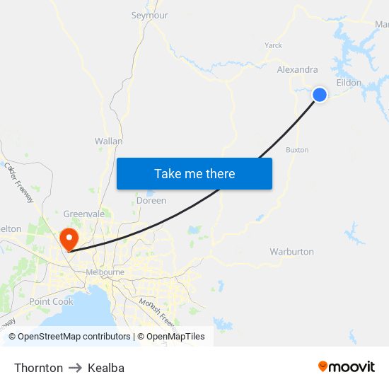 Thornton to Kealba map