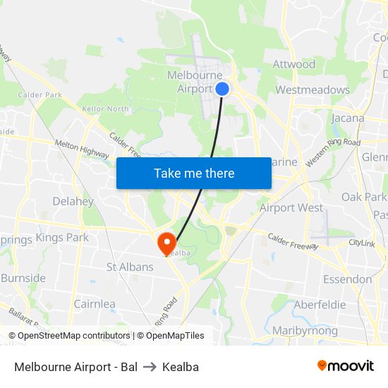 Melbourne Airport - Bal to Kealba map