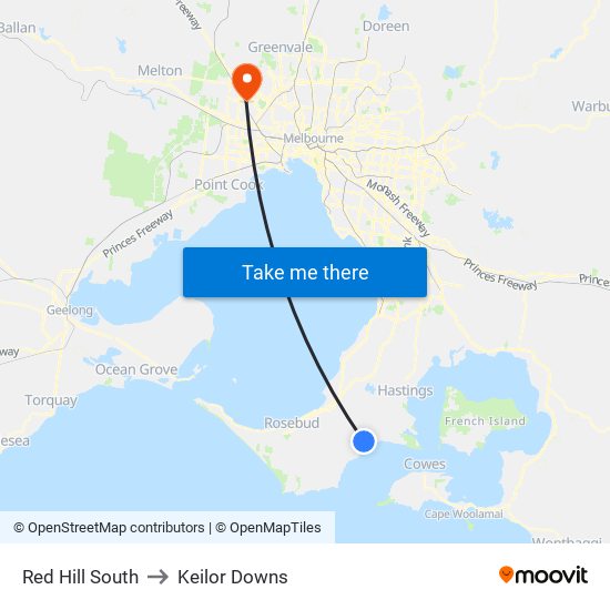 Red Hill South to Keilor Downs map