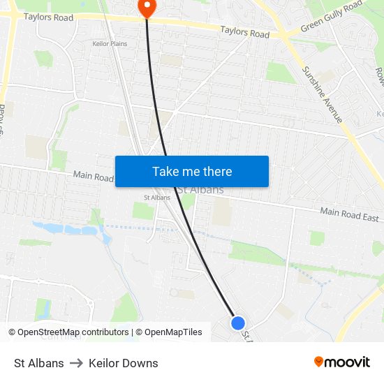 St Albans to Keilor Downs map