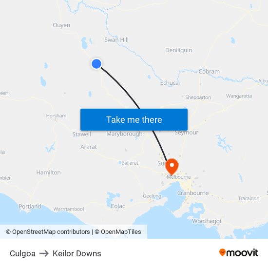 Culgoa to Keilor Downs map