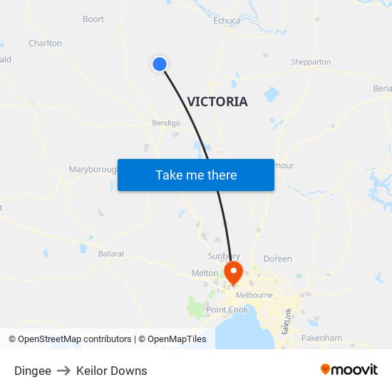 Dingee to Keilor Downs map