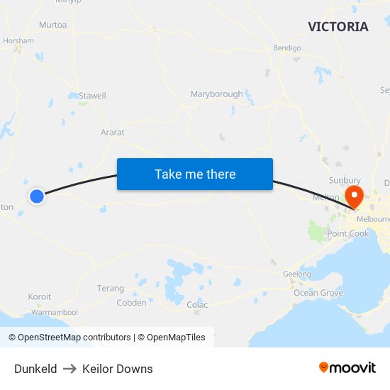 Dunkeld to Keilor Downs map