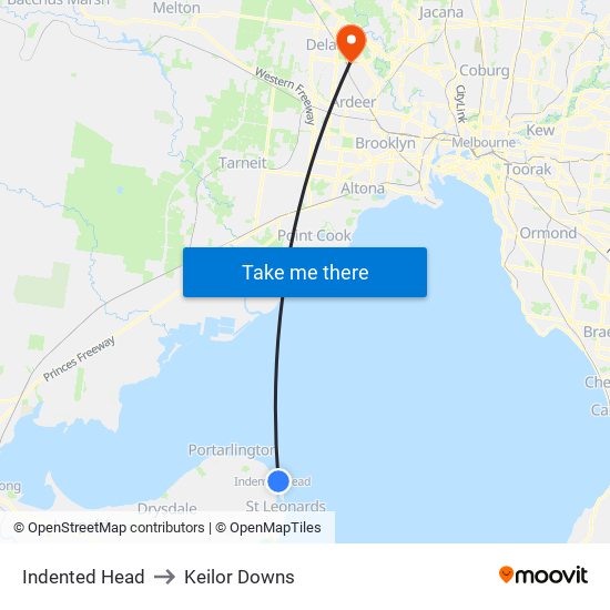 Indented Head to Keilor Downs map