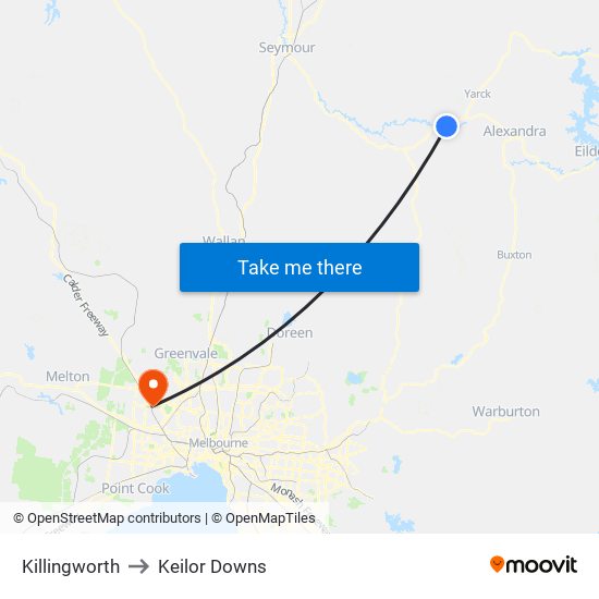 Killingworth to Keilor Downs map