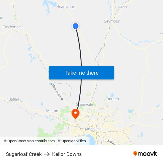 Sugarloaf Creek to Keilor Downs map