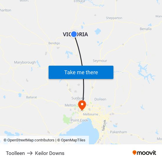 Toolleen to Keilor Downs map