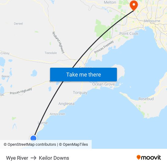 Wye River to Keilor Downs map