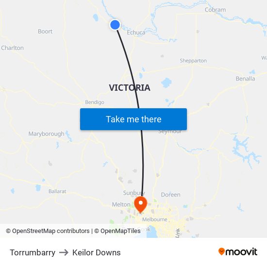 Torrumbarry to Keilor Downs map