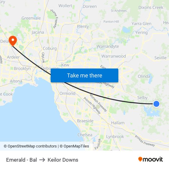 Emerald - Bal to Keilor Downs map