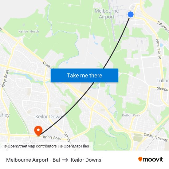 Melbourne Airport - Bal to Keilor Downs map