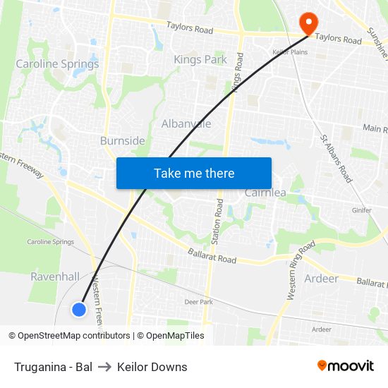 Truganina - Bal to Keilor Downs map