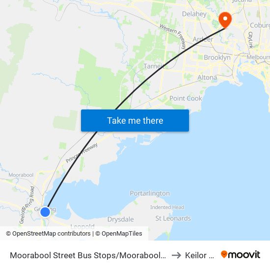 Moorabool Street Bus Stops/Moorabool St (Geelong) to Keilor East map