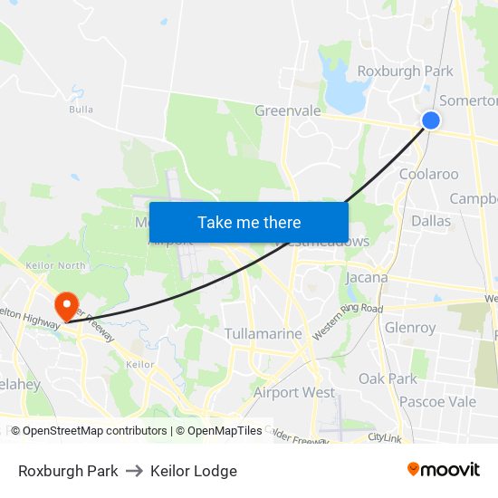 Roxburgh Park to Keilor Lodge map