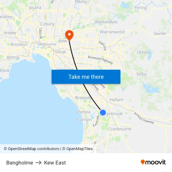 Bangholme to Kew East map