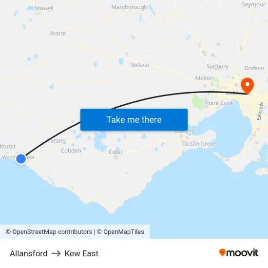 Allansford to Kew East map