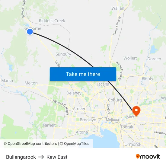 Bullengarook to Kew East map