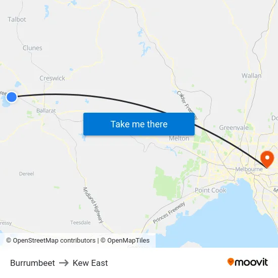 Burrumbeet to Kew East map