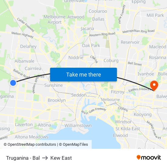 Truganina - Bal to Kew East map