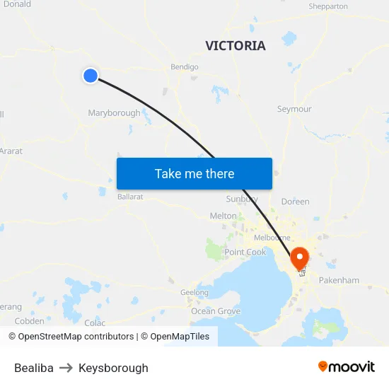 Bealiba to Keysborough map