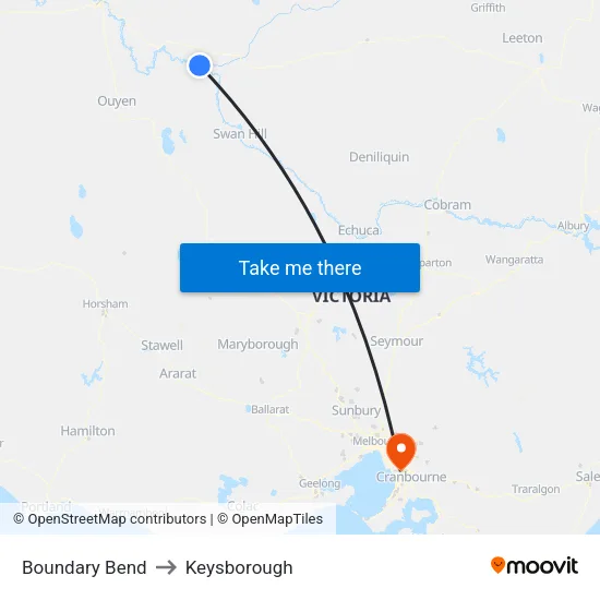 Boundary Bend to Keysborough map
