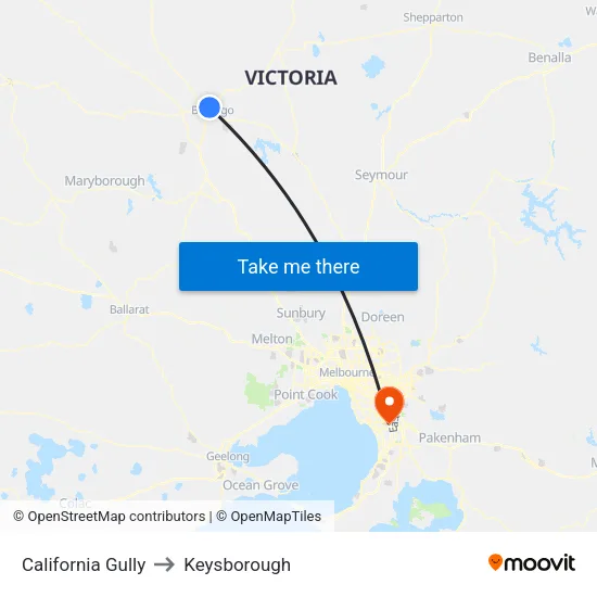 California Gully to Keysborough map