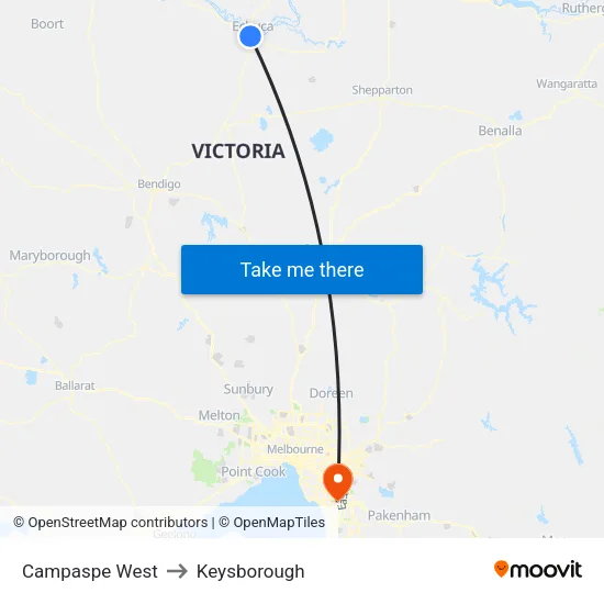 Campaspe West to Keysborough map