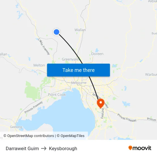 Darraweit Guim to Keysborough map