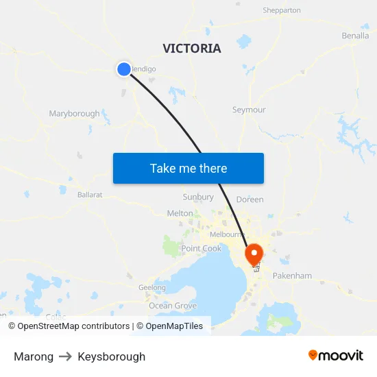 Marong to Keysborough map