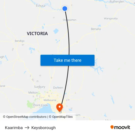 Kaarimba to Keysborough map