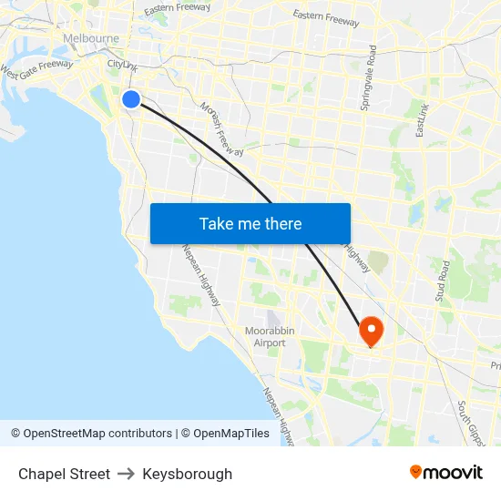 Chapel Street to Keysborough map