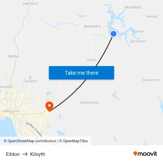 Eildon to Kilsyth map
