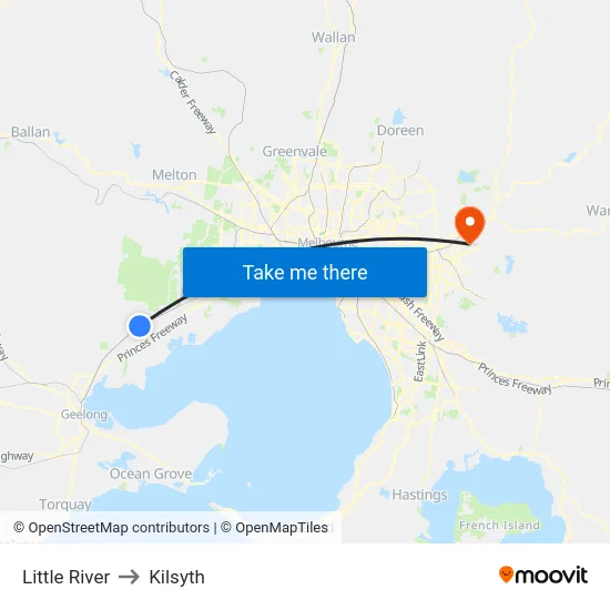 Little River to Kilsyth map